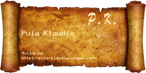 Puia Klaudia névjegykártya